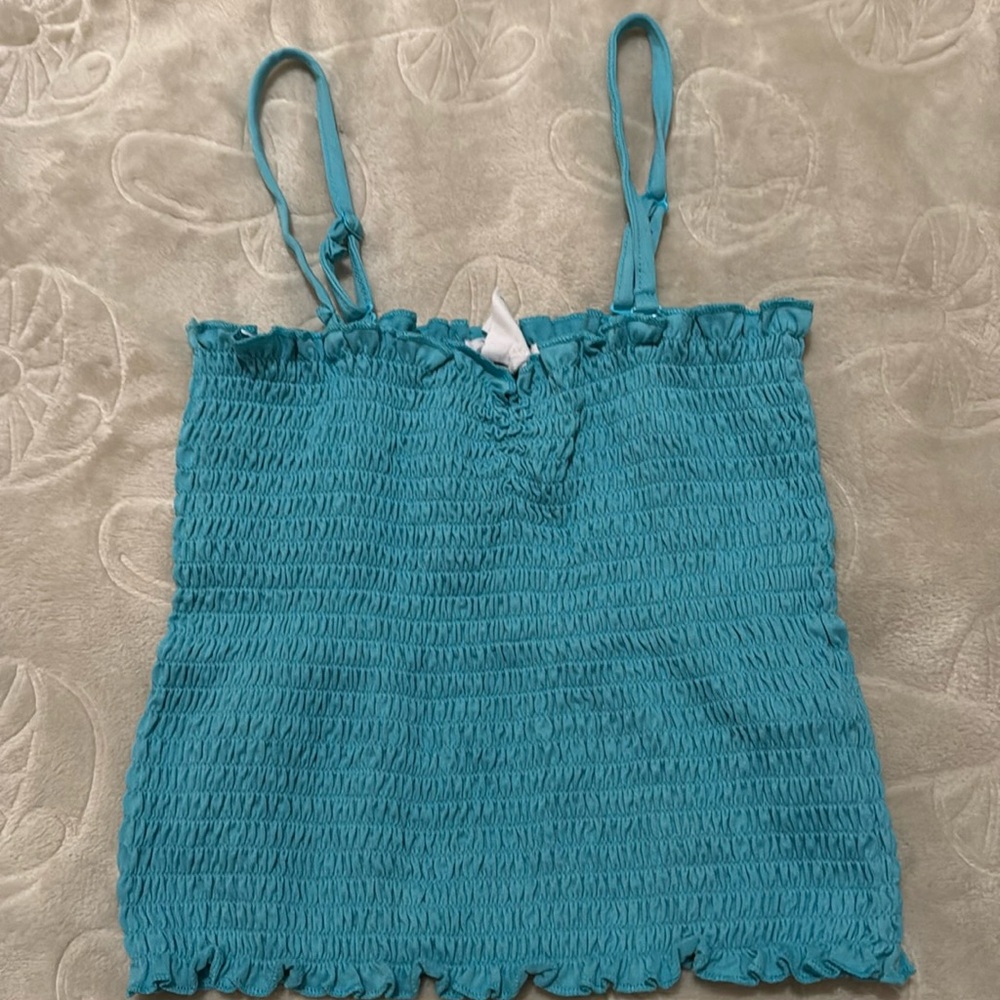 Blue ruched top